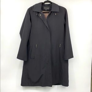 Gallery Rain Trench Coat Detachable Hood Small